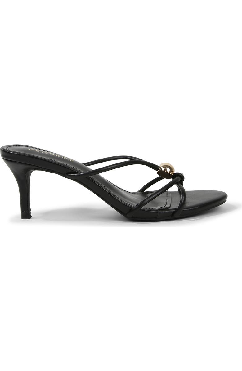 BERNESS <p>Fifi Strappy Heeled Thong Sandal (Women)</p>, Alternate, color, Black