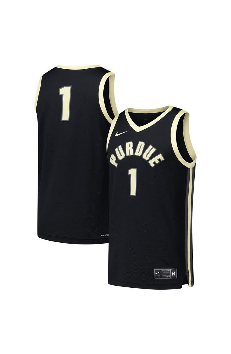 Nike Men's Nike #1 Black Purdue Boilermakers Replica Basketball Jersey, Main, color, Black