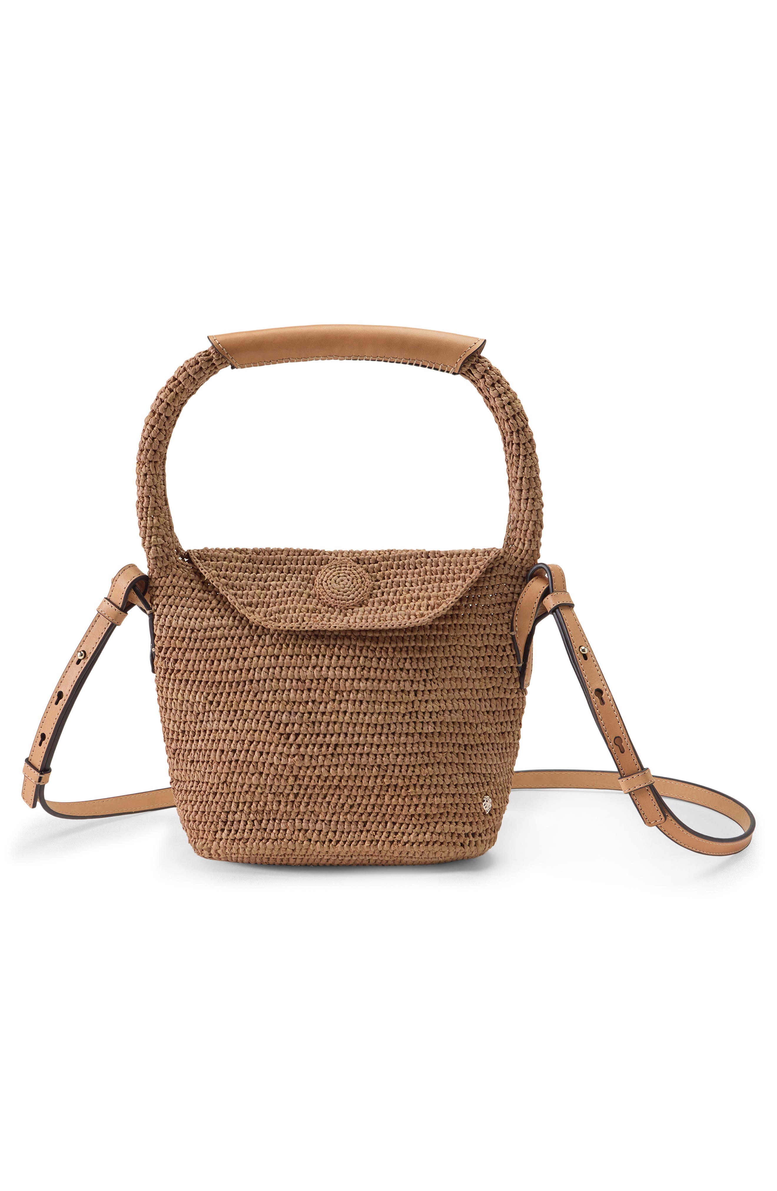 Yala Raffia Mini Shoulder Bag, Alternate, color, NOUGAT/ CARAMEL
