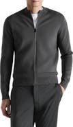 MANGO Comfort Stretch Crewneck Zip Cardigan