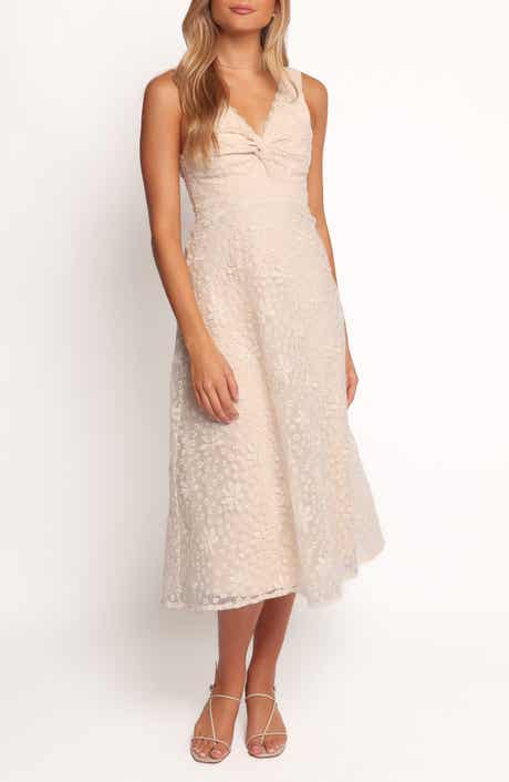 Petal & Pup Louise Embroidered Flower Fit & Flare Midi Dress