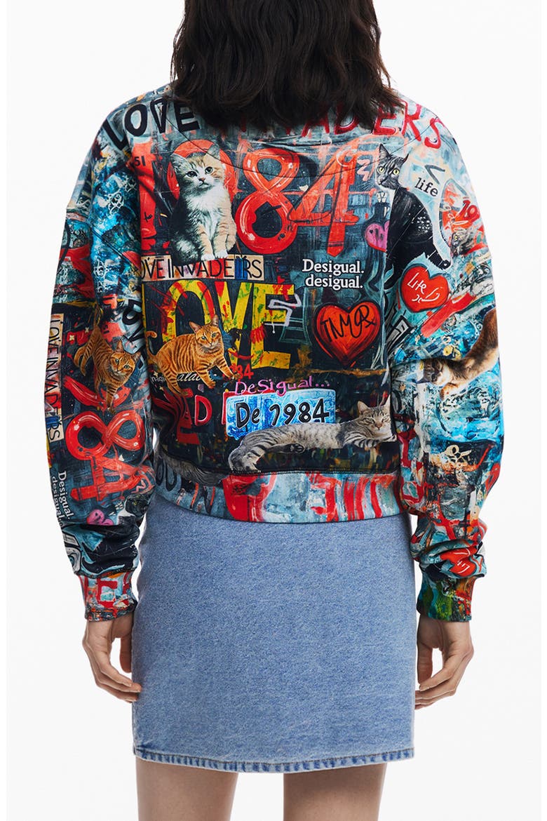 Graphic Cotton Sweatshirt, Alternate, color, BLACK