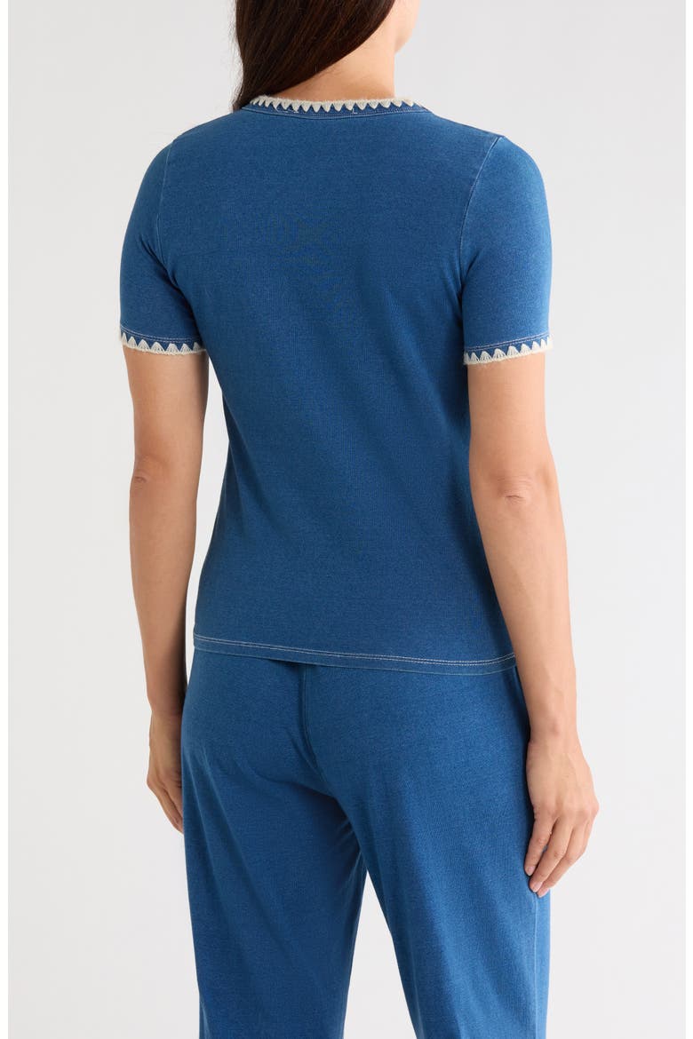 Scallop Trim Crewneck Tee, Alternate, color, MEDIUM WASH WITH BONE STITCH