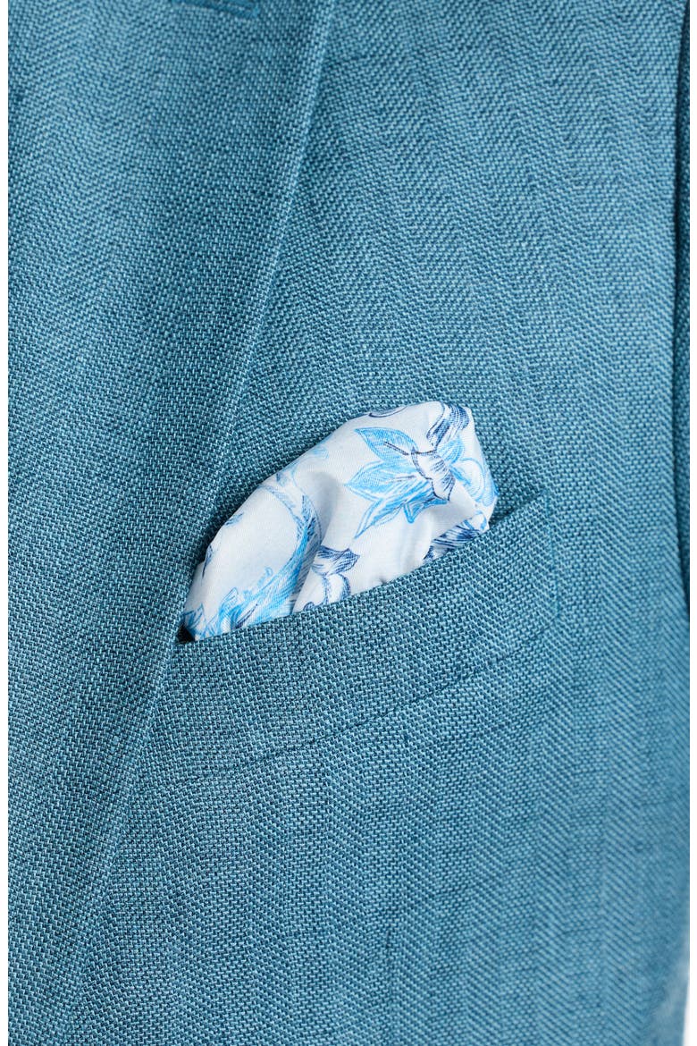 Fawler Tailored Fit Teal Blue Linen & Wool Herringbone Sport Coat, Alternate, color, LIGHT BLUE