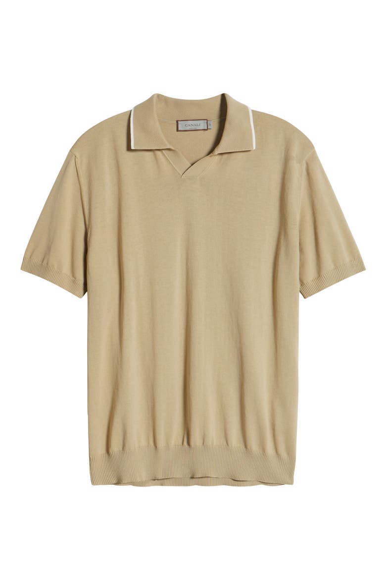 Regular Fit Johnny Collar Polo, Alternate, color, BEIGE