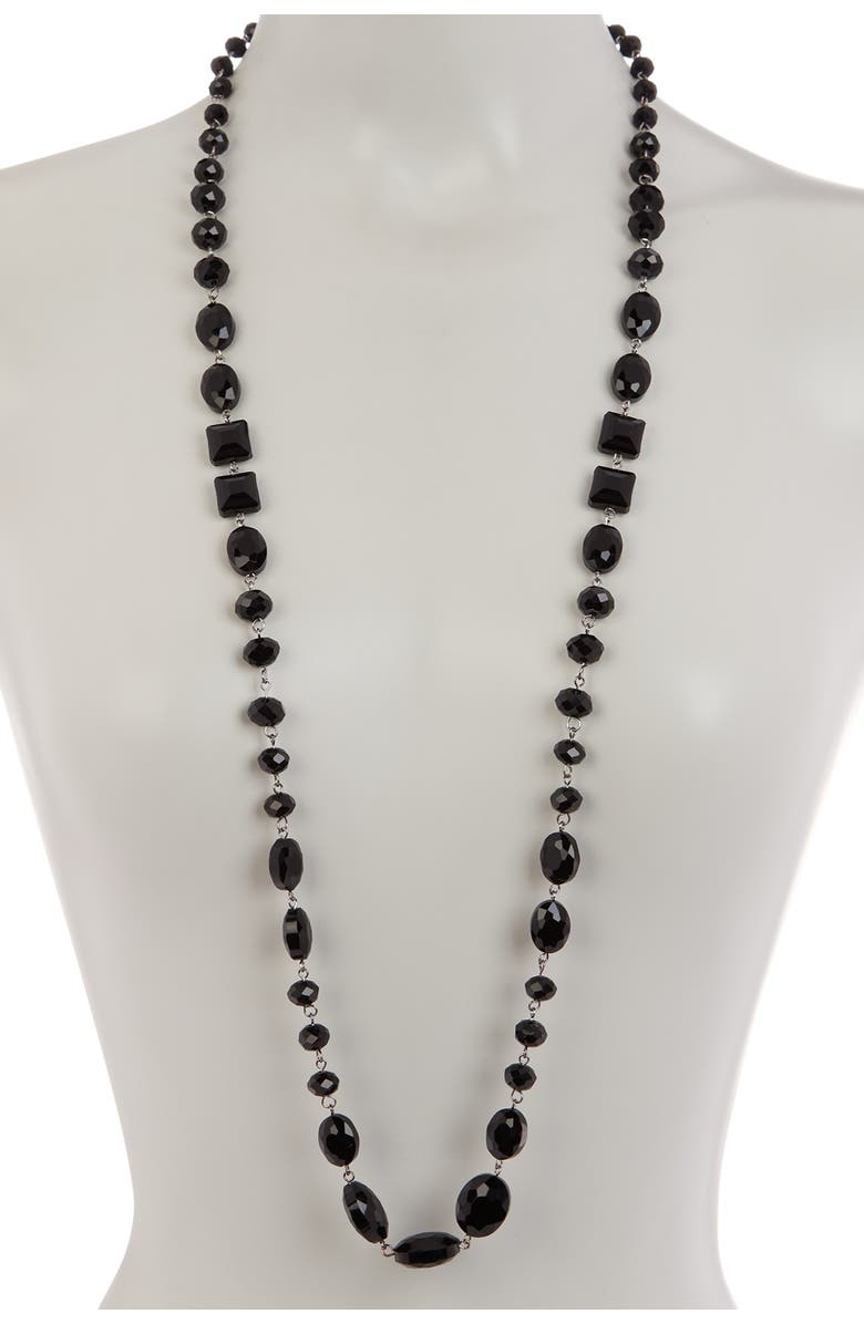 OLIVIA WELLES Faceted Multi Cut Bead Necklace, Alternate, color, Oxford