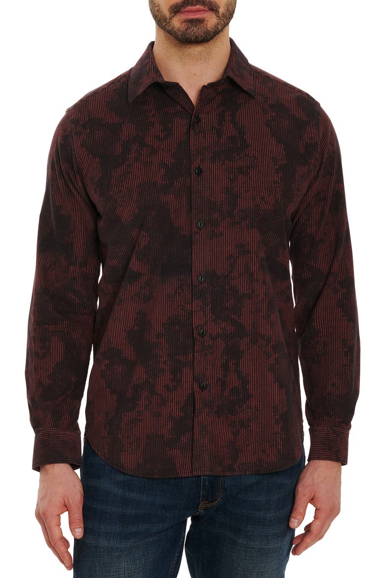 Nara Park Cotton Corduroy Button-Up Shirt, Main, color, RED