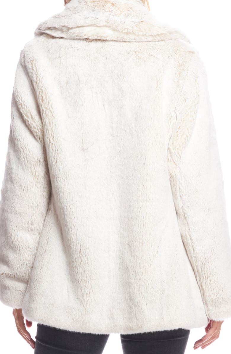 DONNA SALYERS FABULOUS FURS Notch Collar Faux Fur Coat, Alternate, color, Pearl