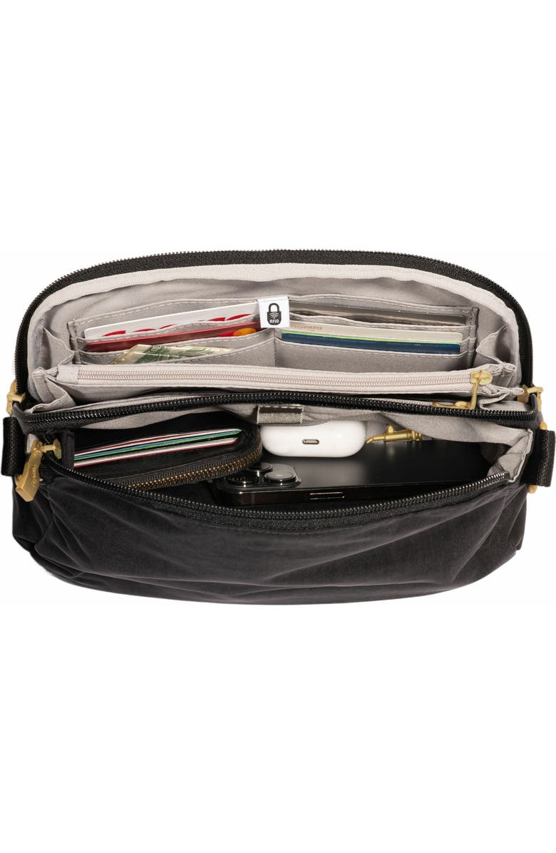 BAGGALLINI Coastal Flip Lock Crossbody Bag, Alternate, color, Black With Gold Hardware