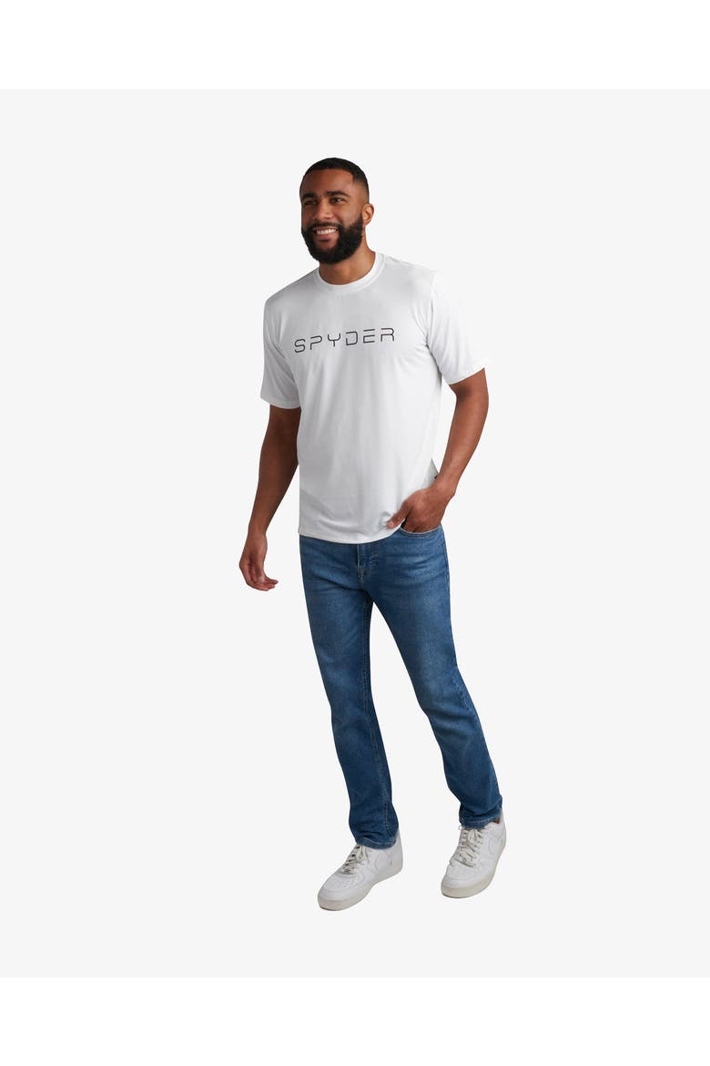 Men Short Sleeve Wordmark Tee, Alternate, color, White