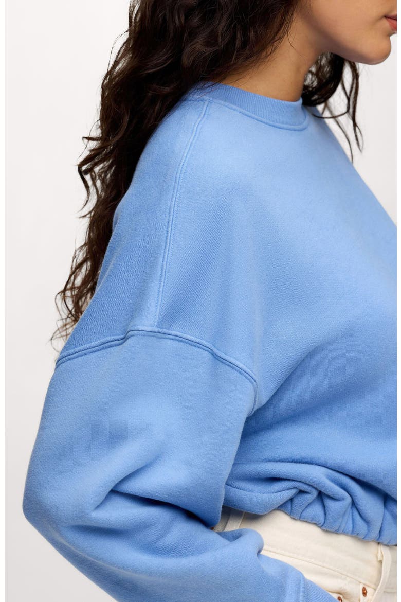 Cinch Waist Fleece Sweatshirt, Alternate, color, HARBOR