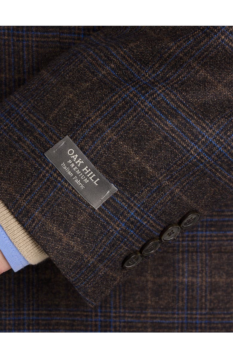 Oak Hill Premium by DXL Big & Tall Plaid Sport Coat, Alternate, color, Brown