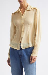 Paloma Wool Eralda Sheer Silk Button-Up Shirt