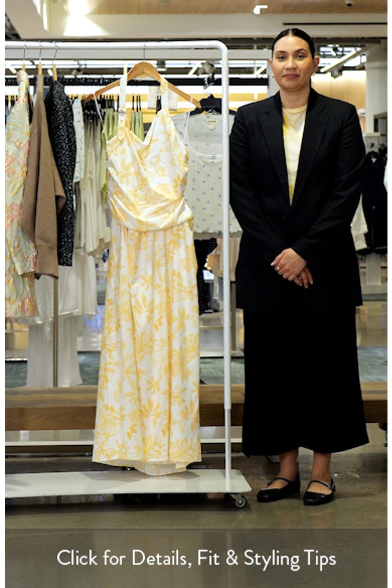 Jemma Floral Print Halter Maxi Dress video