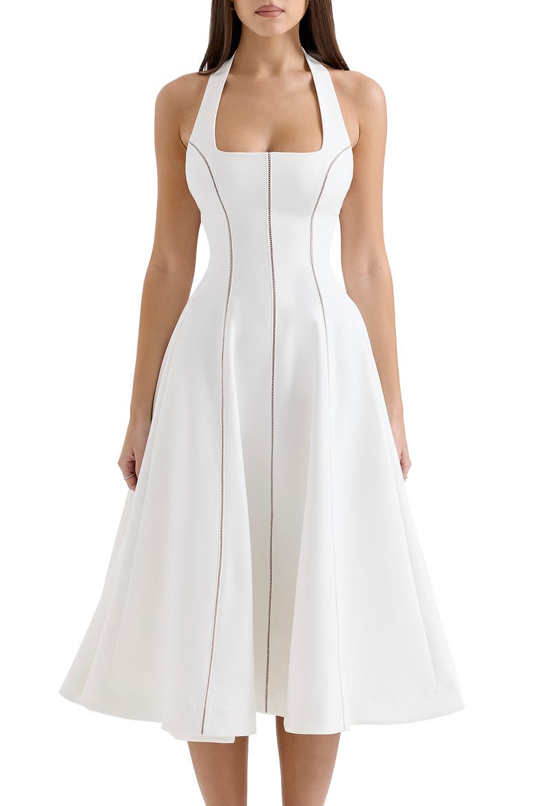 Loulou Halter Dress, Alternate, color, IVORY