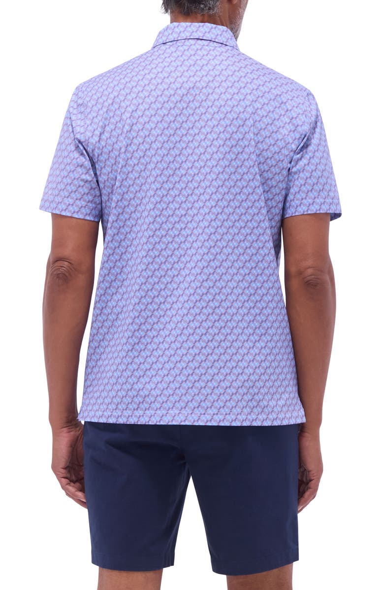 Bugatchi Victor OoohCotton<sup>®</sup> Geo Print Polo, Alternate, color, Lilac