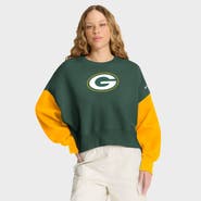 Nike Women's Nike Green Green Bay Packers Oversized Color-Block Pullover Sweatshirt