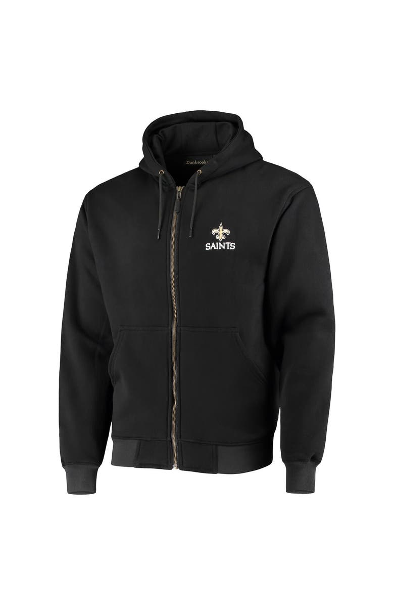 DUNBROOKE Men's Dunbrooke Black New Orleans Saints Craftsman Thermal-Lined Full-Zip Hoodie, Alternate, color, Black
