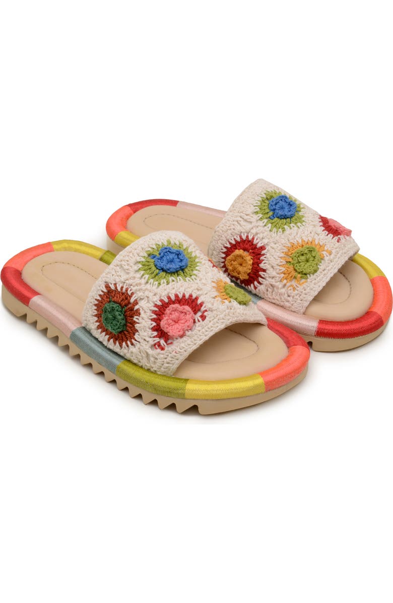 FARM Rio Sunset Crochet Slide Sandal, Main, color,