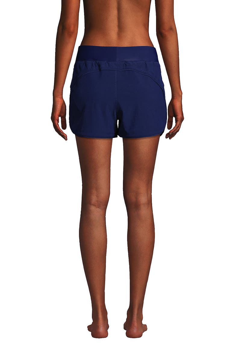 3" Quick Dry Elastic Waist Board Shorts Swim Cover-up Shorts with Panty, Alternate, color, Deep Sea Navy