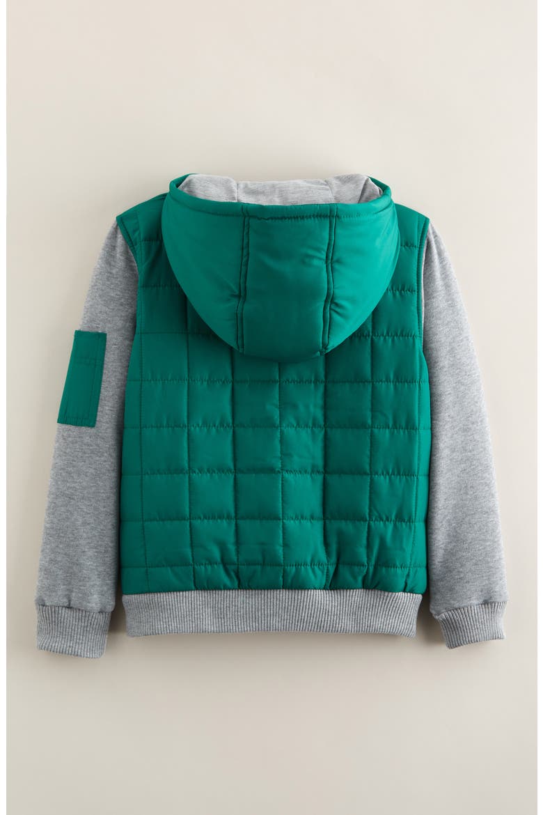 Kids' Summit Crest Mixed Media Jacket, Alternate, color, GREEN POTHOS
