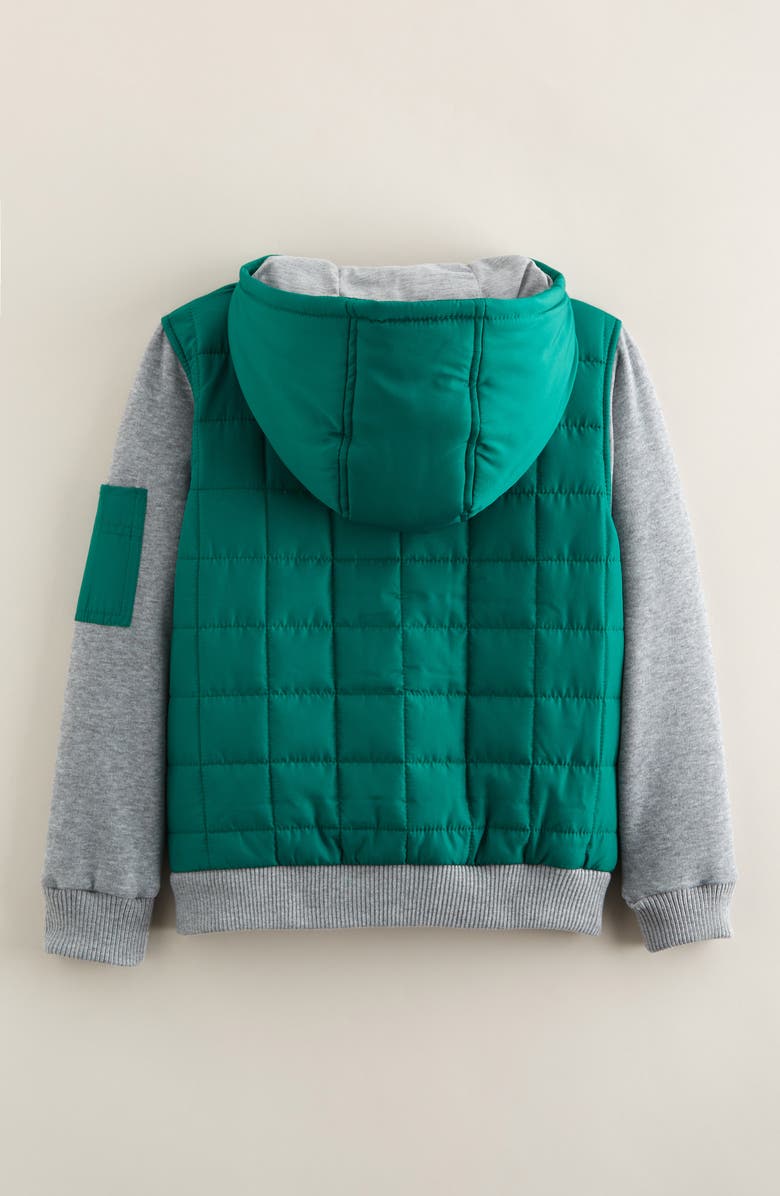 Tucker + Tate Kids' Summit Crest Mixed Media Jacket, Alternate, color, Green Pothos