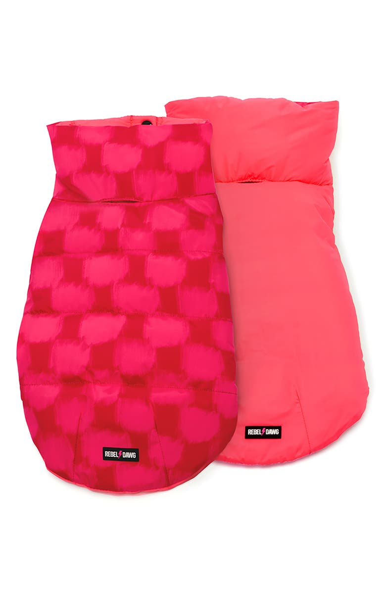REBEL DAWG Reversible Dog Puffer Coat, Alternate, color, Red