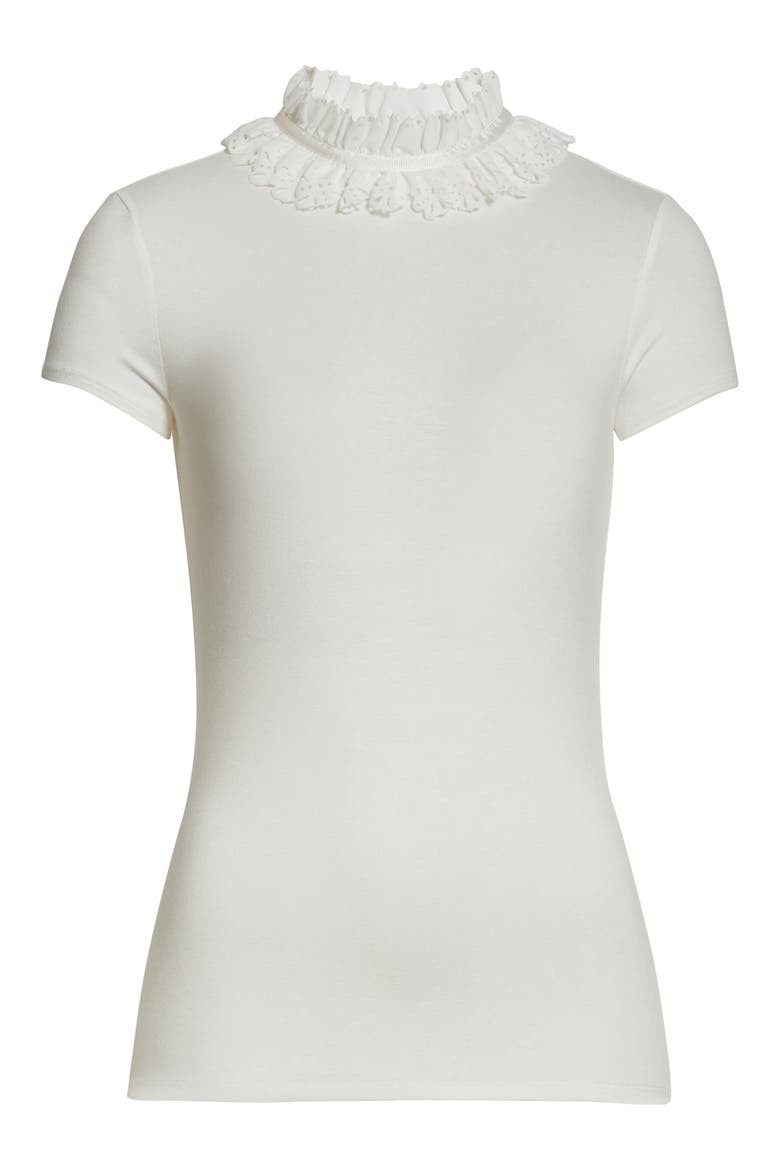 Ruffle Neck Knit Top, Alternate, color, IVORY