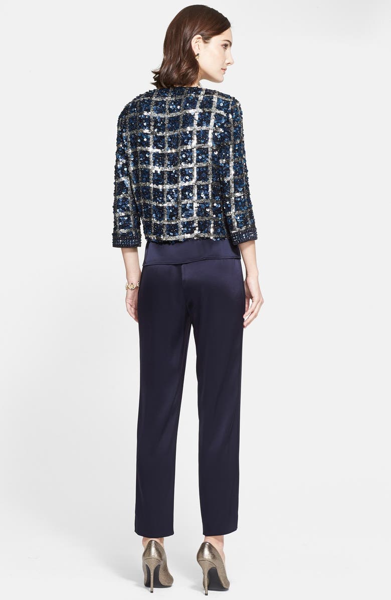 St. John Collection Hand Beaded Plaid Jacket, Alternate, color, 