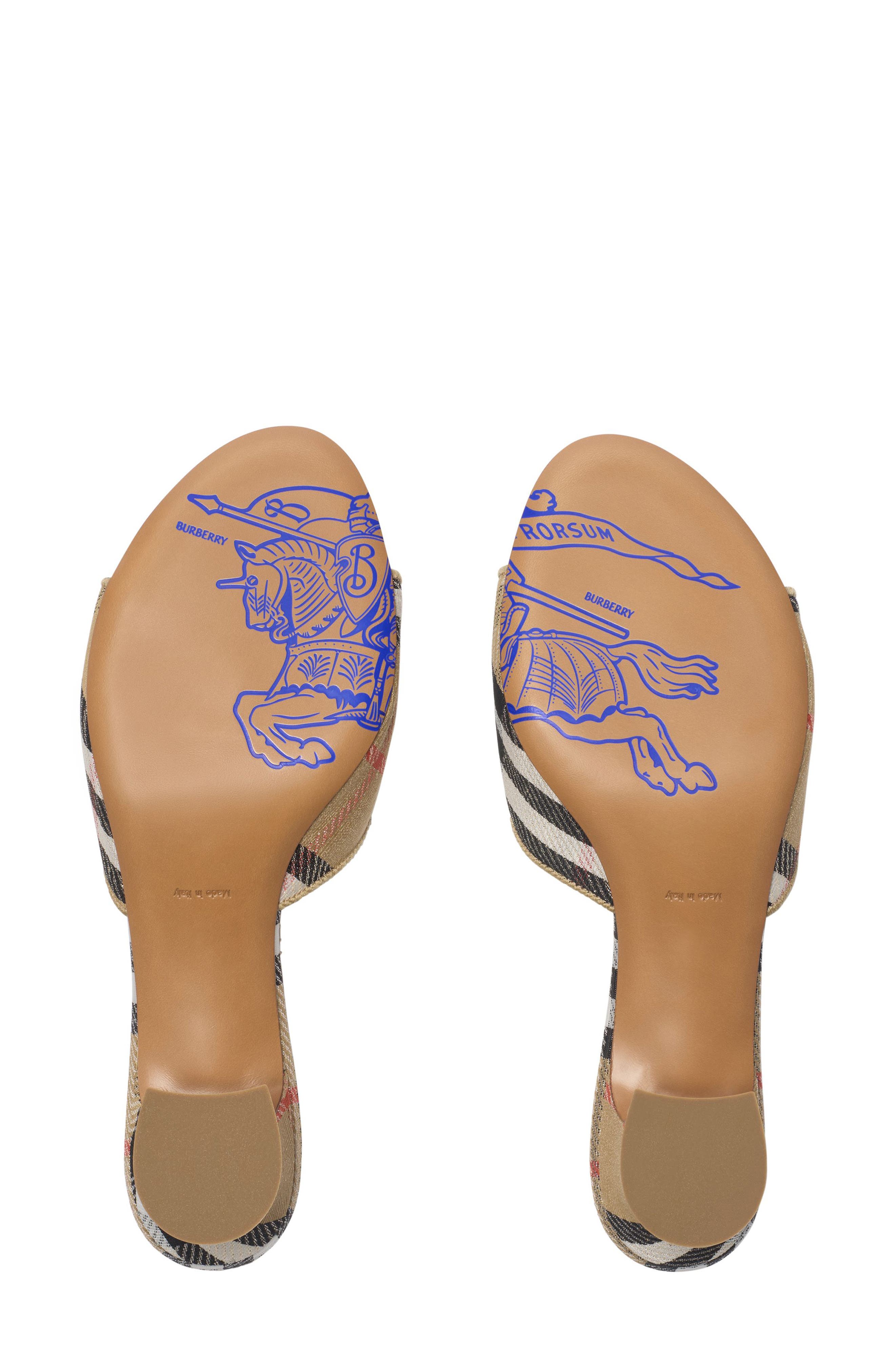 Burberry Sloane Check Slide Sandal, Alternate, color, Beige