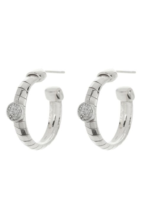 Diamond Hoop Earrings - 0.12ct.