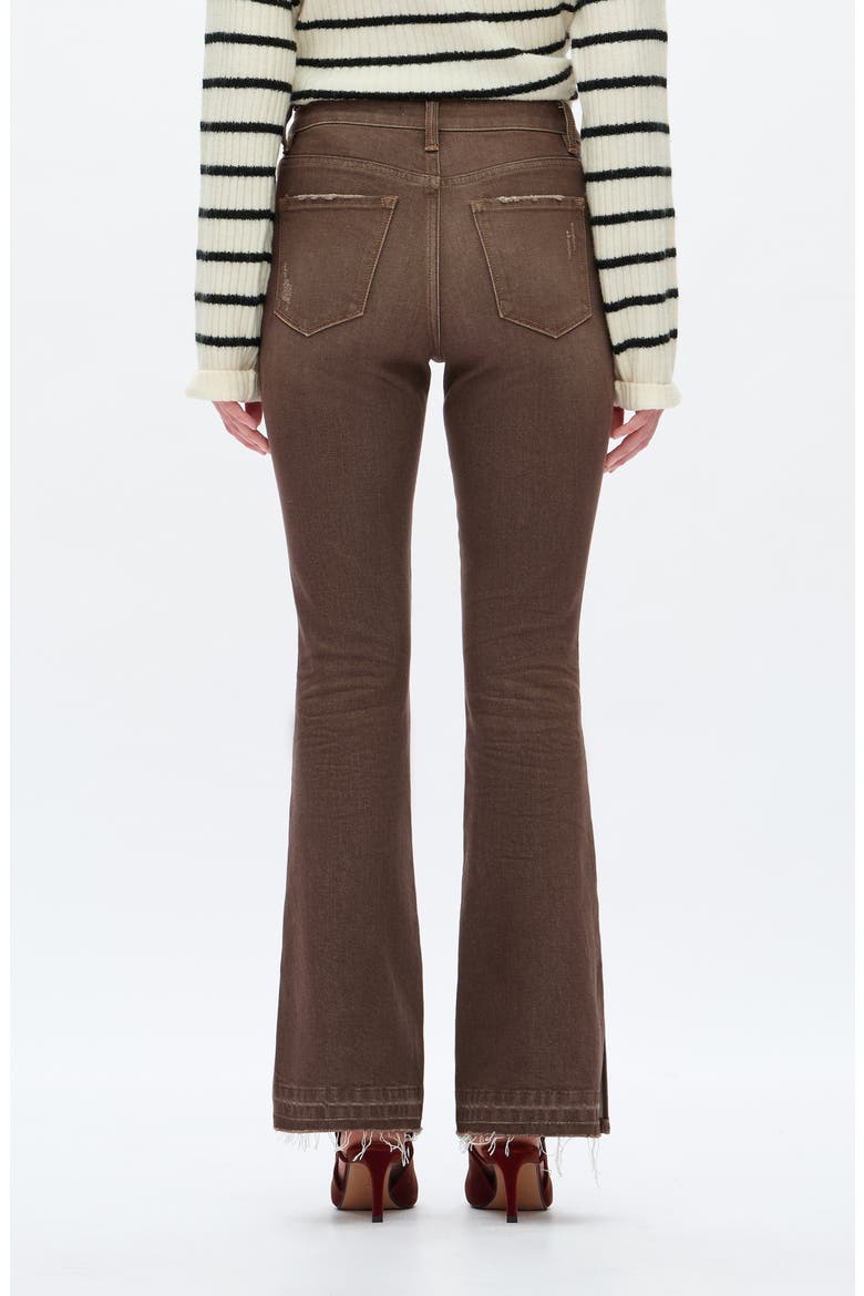 High Waist Flare Jeans, Alternate, color, DARK KHAKI
