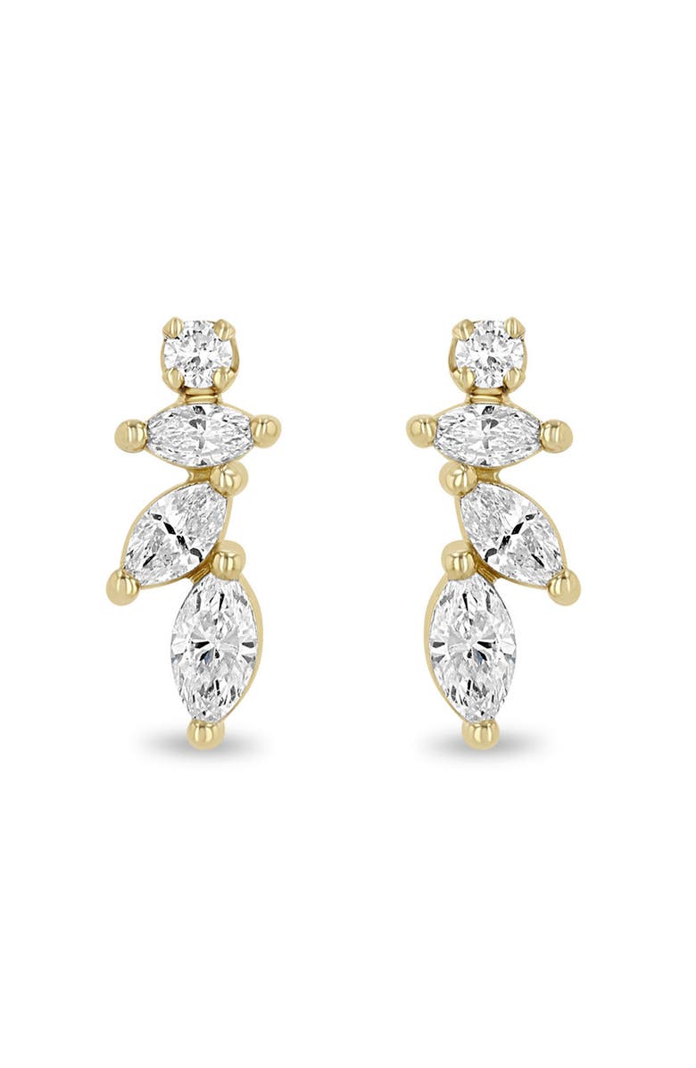 Zoë Chicco 14K Gold Marquise Diamond Stud Earrings, Main, color, 14K Yellow Gold
