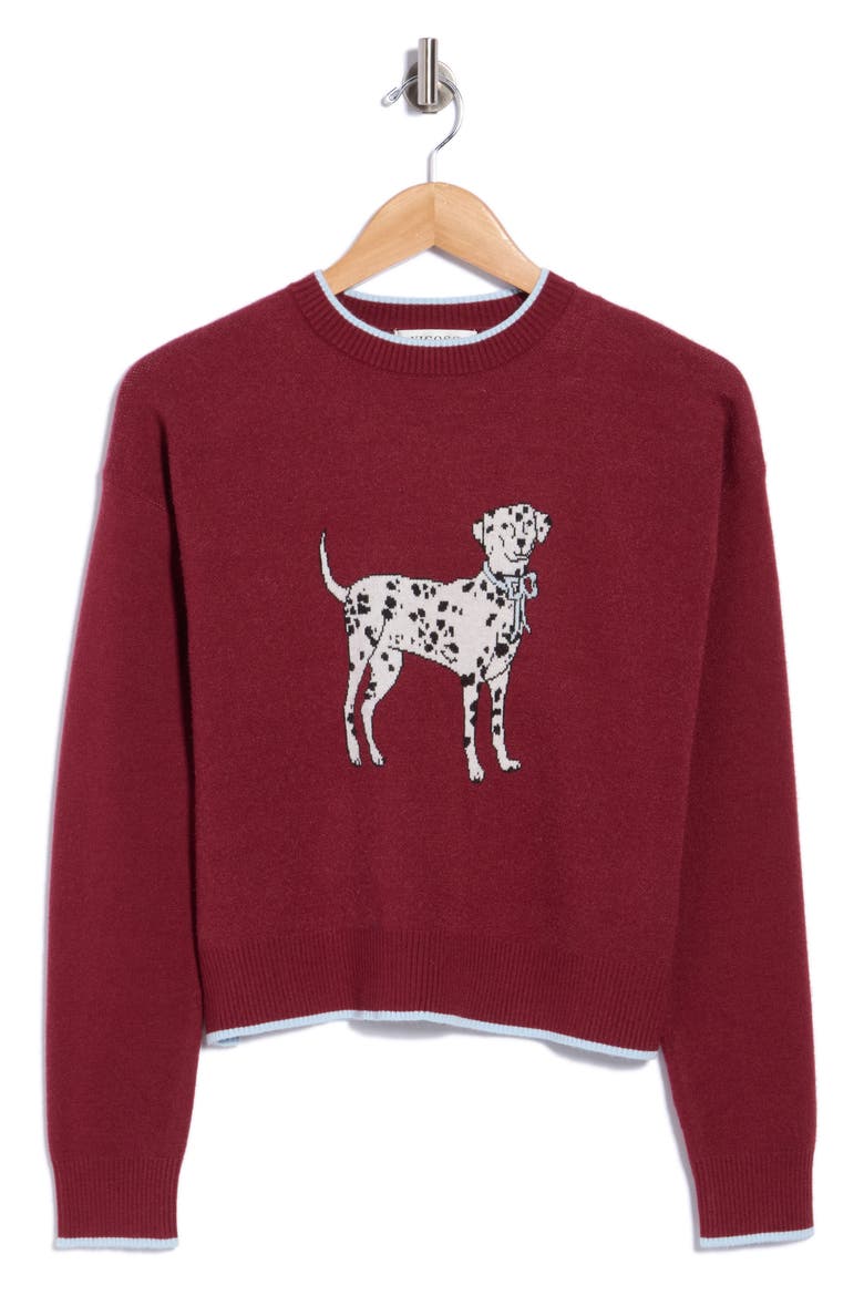 Dalmatian Cropped Sweater, Alternate, color, DARK CHERRY