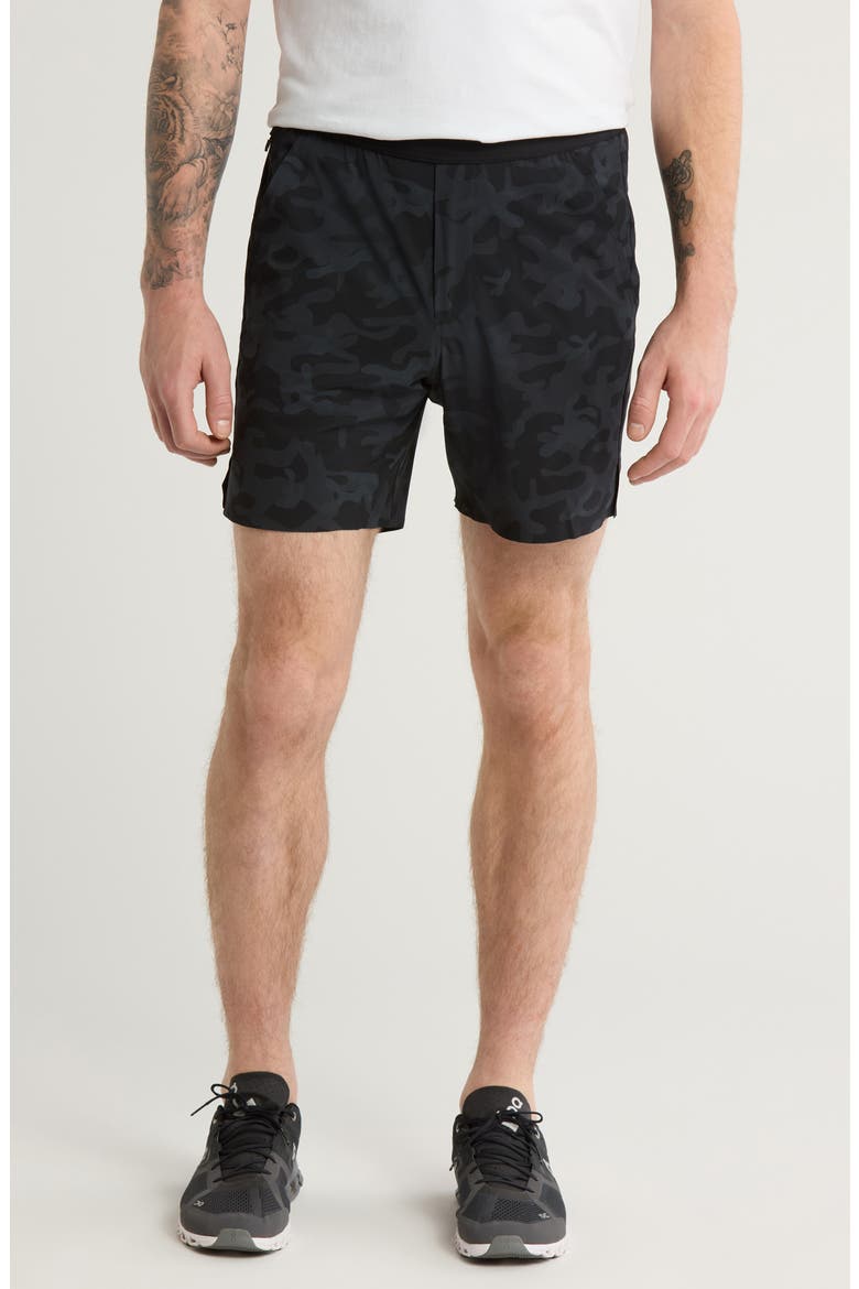 Interval Unlined 7-Inch Training Shorts, Main, color, BLACK CAMO