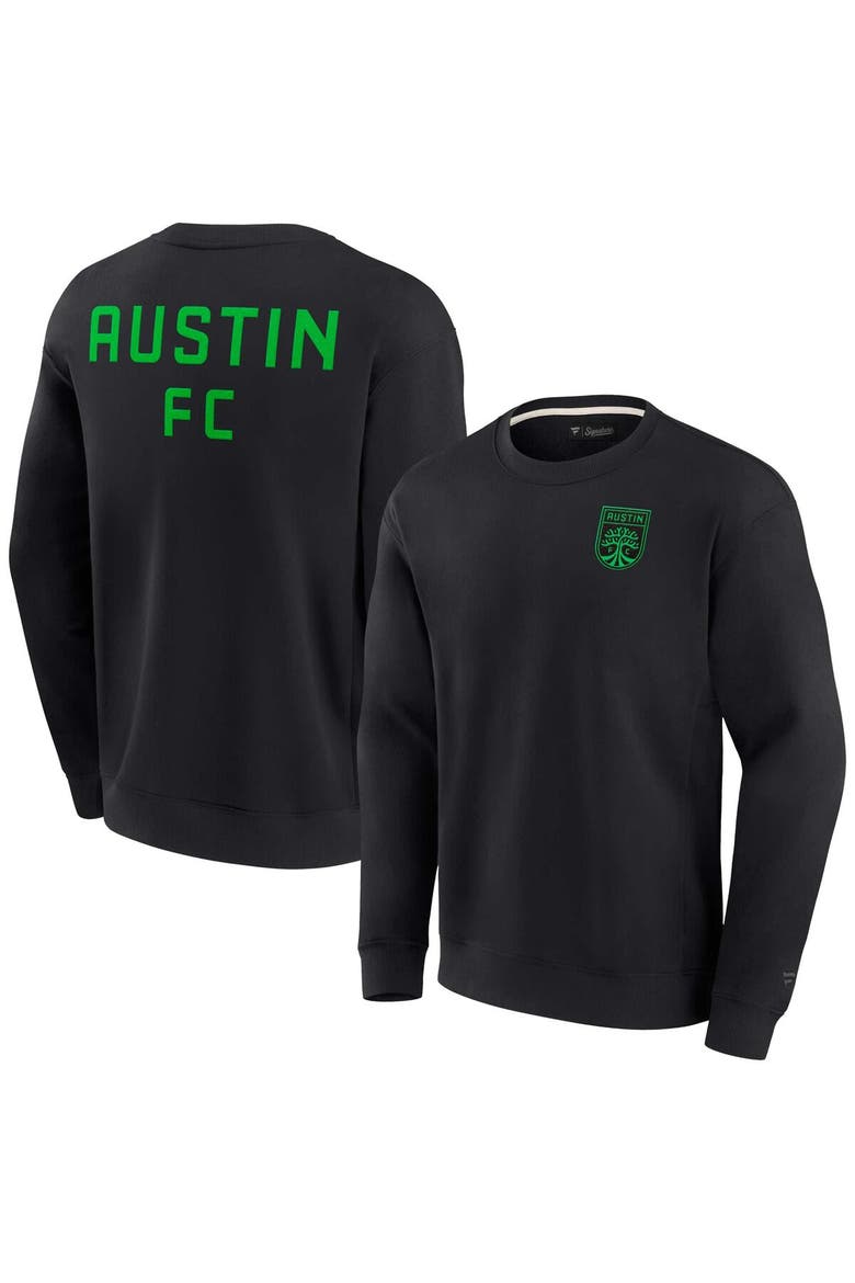 Unisex Fanatics Signature Black Austin FC Super Soft Pullover Crew Sweatshirt, Main, color, Black