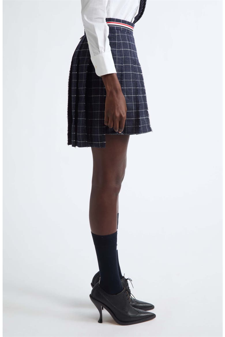 Pleated Wool Miniskirt, Alternate, color, NAVY