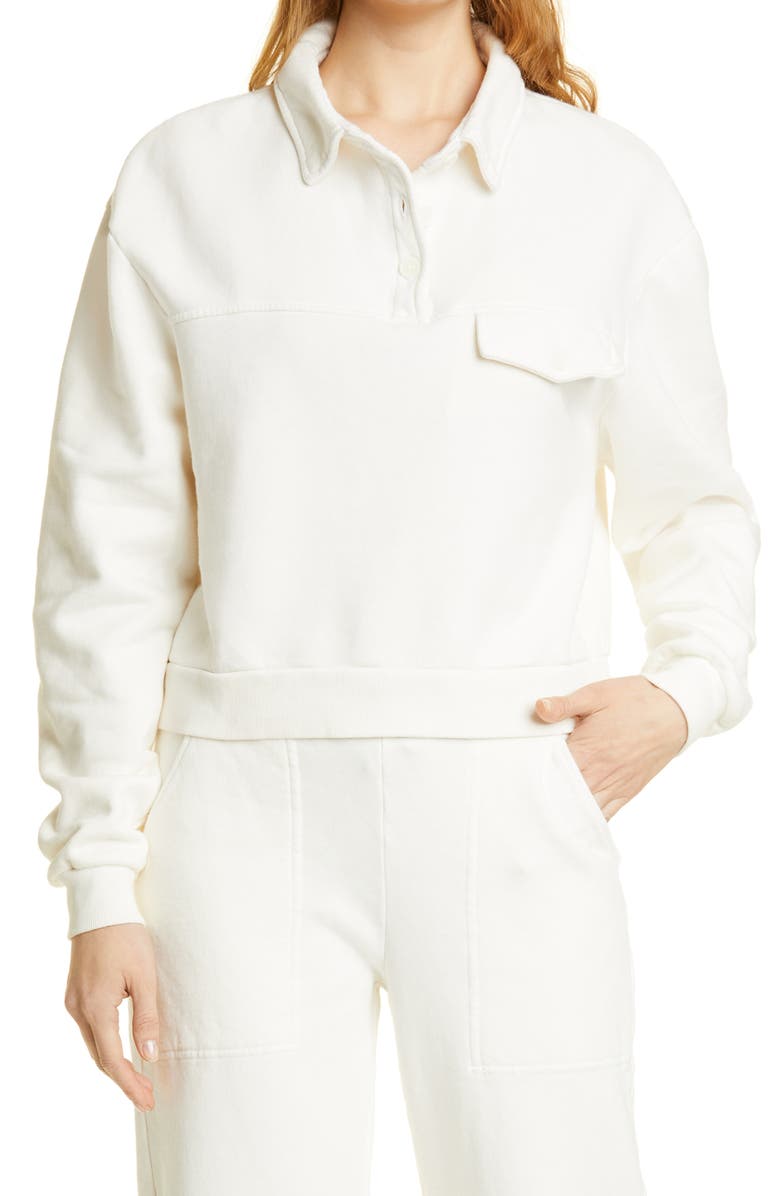 The Range Cotton French Terry Polo Sweatshirt, Main, color,