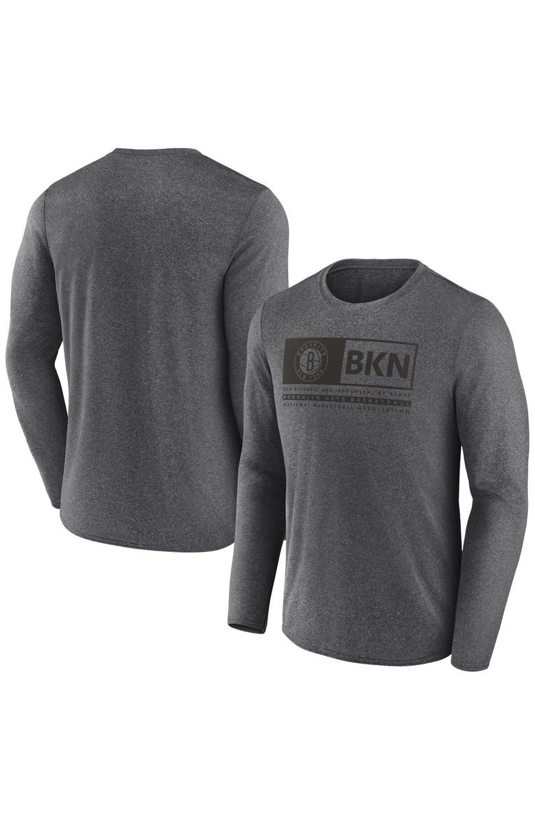 FANATICS Men's Fanatics Branded Heather Charcoal Brooklyn Nets Three-Point Play T-Shirt, Main, color, Heather Charcoal