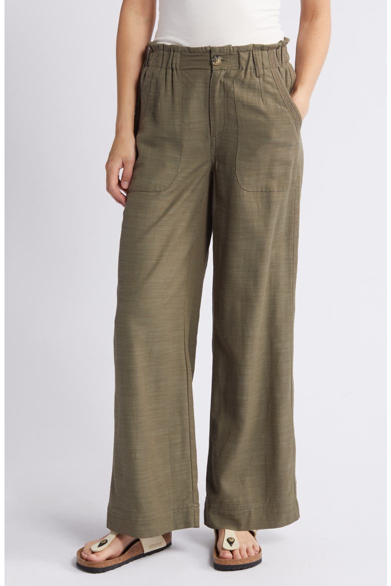 Sky Rise Wide Leg Pants, Main, color, OLIVE DRAB