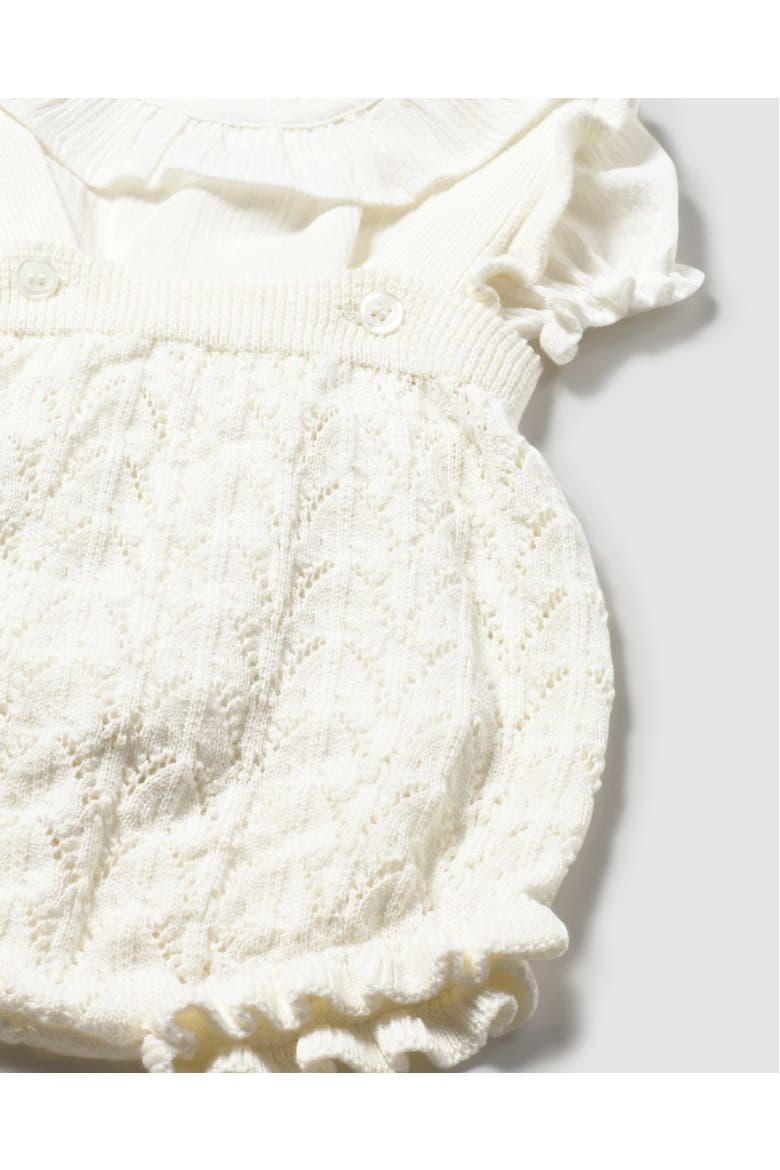 Knitted Romper with Puff Sleeves, Alternate, color, White