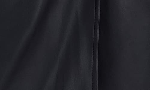 Ookie & Lala Supersoft Side Tie Faux Leather Midi Skirt In Black