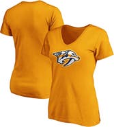 FANATICS Women's Fanatics Branded Gold Nashville Predators Primary Logo V-Neck T-Shirt