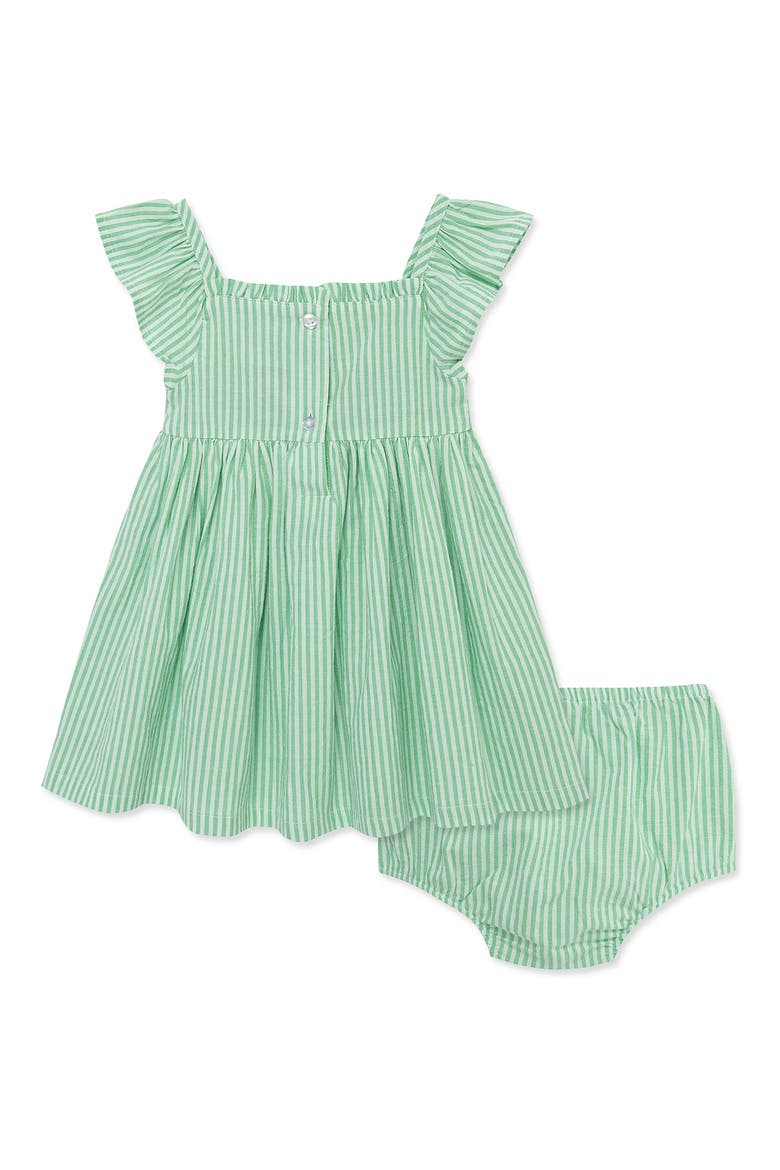 Kids' Embroidered Stripe Seersucker Sundress & Bloomers Set, Alternate, color, GREEN