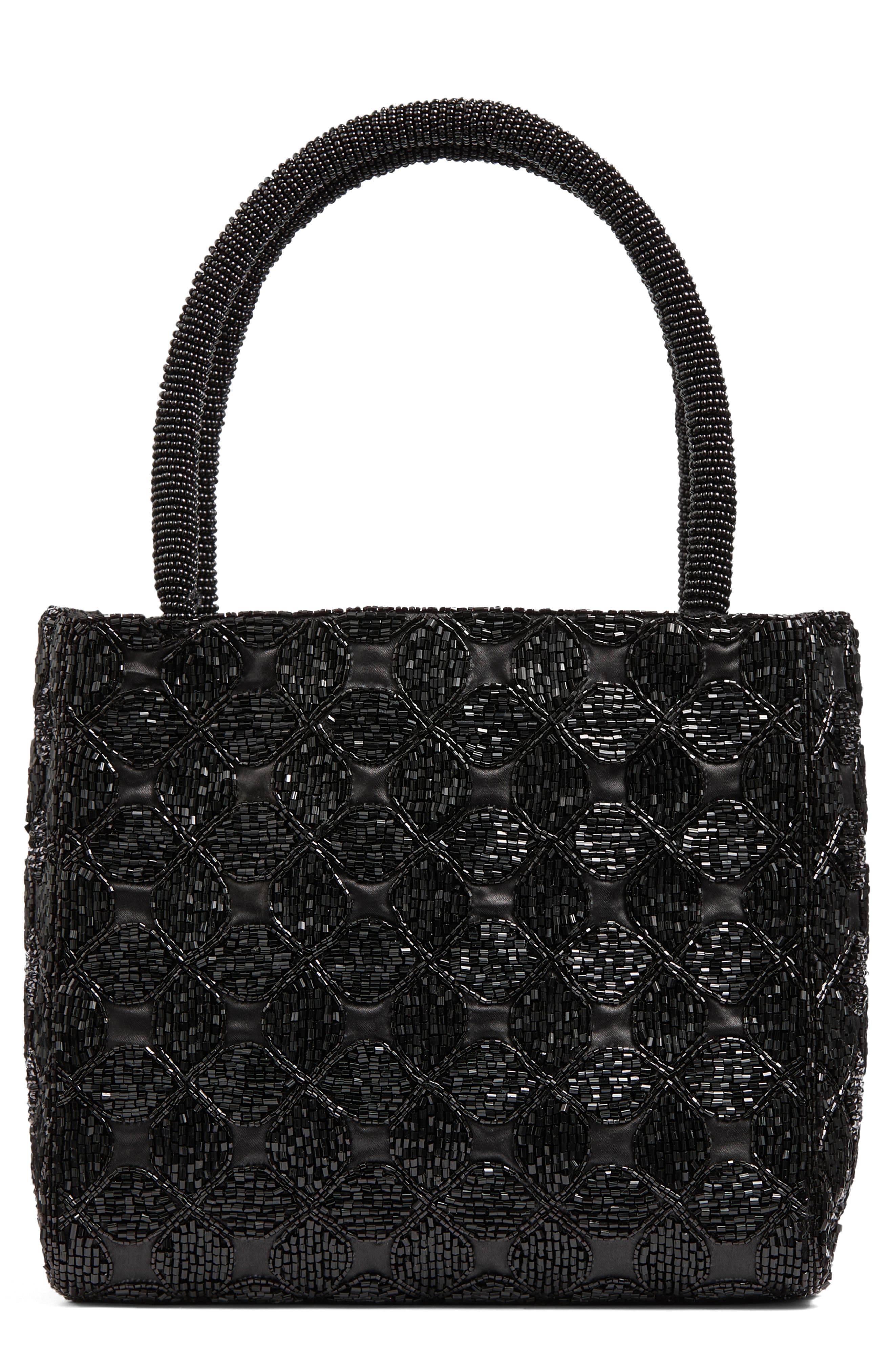 LK Bennett Valerie Bungle Bead Top Handle Bag, Main, color, Black
