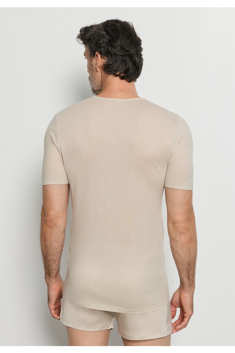 Ultralight Fitted Cotton V-Neck T-Shirt, Alternate, color, Moon