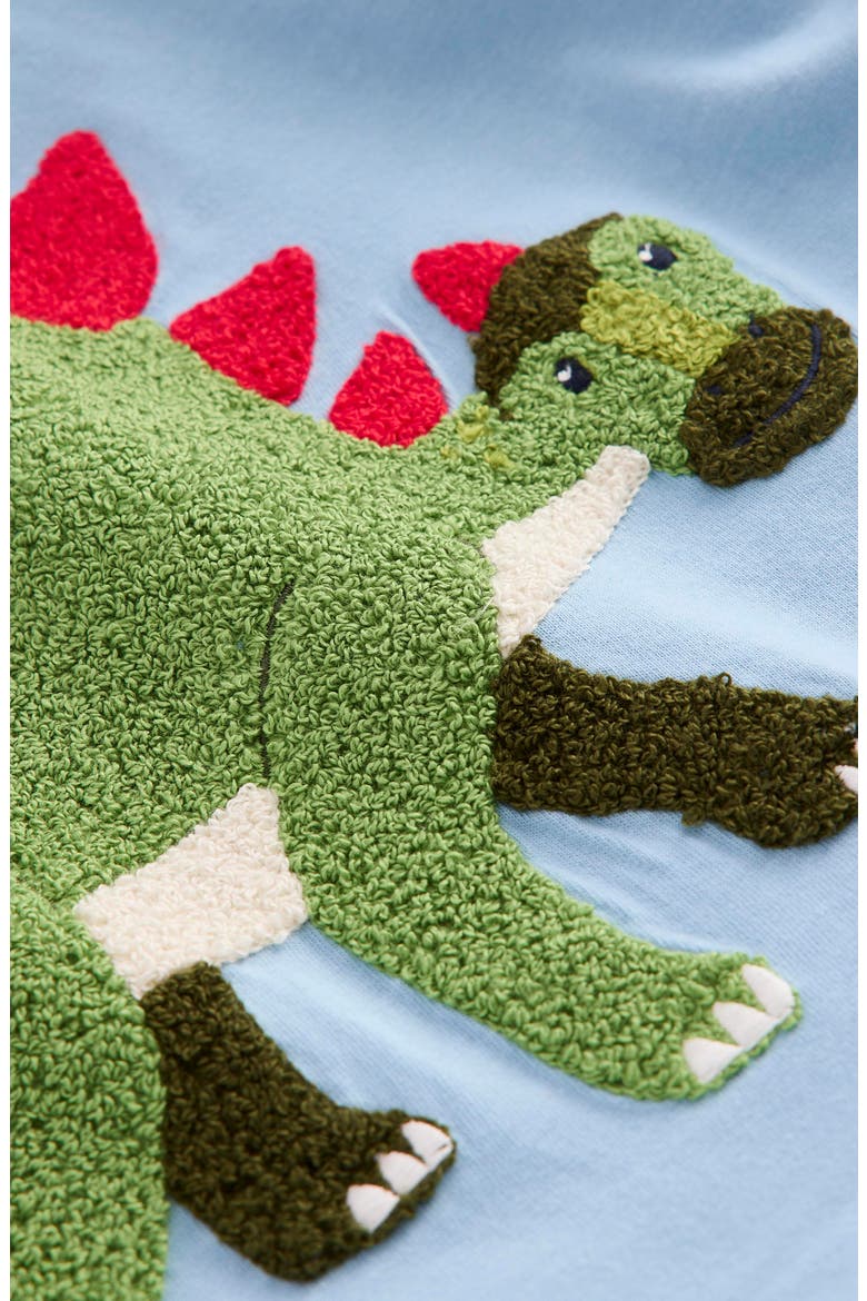 Kids' Dinosaur Bouclé Cotton T-Shirt, Alternate, color, SKY BLUE DINO