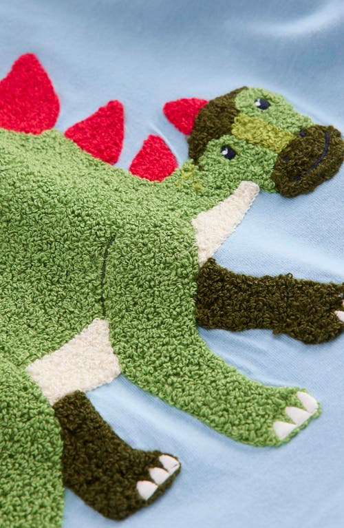 Shop Mini Boden Kids' Dinosaur Bouclé Cotton T-shirt In Sky Blue Dino