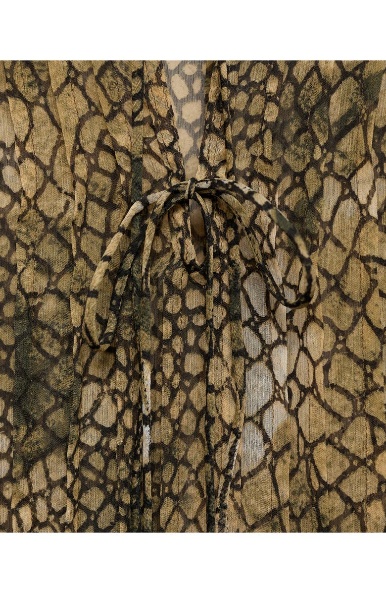 MANGO Print Ruffle Cuff Top, Alternate, color, 