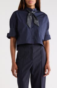 TWP Ex On Repeat Crop Button-Up Shirt